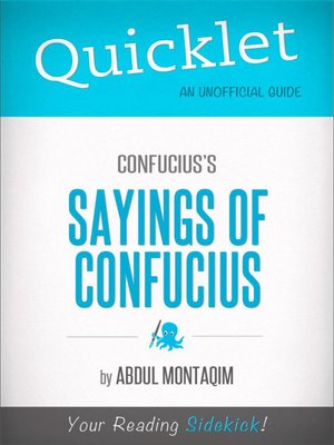 cover image of Quicklet on Confucius's the Sayings of Confucius